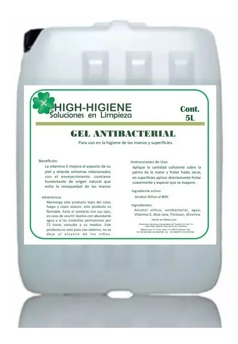 Gel Antibacterial 5 Lt Al 80%