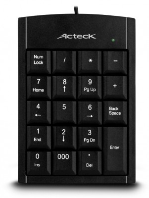 Teclado numérico ACTECK KN-350, USB, Numérico, Negro